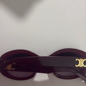 Celine Burgundy Sunglasses with Gold Detail